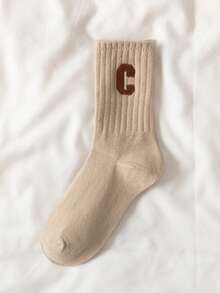 5 pares de medias de mujer de unicolor negro/blanco/marrón/gris/beige/transparente - Diseño con logotipo C, estilo de leggings con mordedura de tiburón, gruesas y cálidas para el invierno, adecuadas para vestidos largos, pantalones y leggings - Lavables a máquina, múltiples opciones de color - Estética minimalista, textura suave - Multicolor - Ver 20