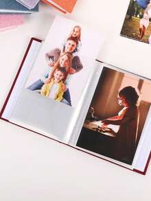 Álbum de fotos cubierto de lino de 6 pulgadas, con capacidad para 72 fotos, álbum de película instantánea con páginas insertables, protege las fotos, de vuelta a la escuela, útiles escolares, álbum de fotos cubierto de lino de gran capacidad de 6 pulgadas con páginas insertables - Multicolor - Ver 3