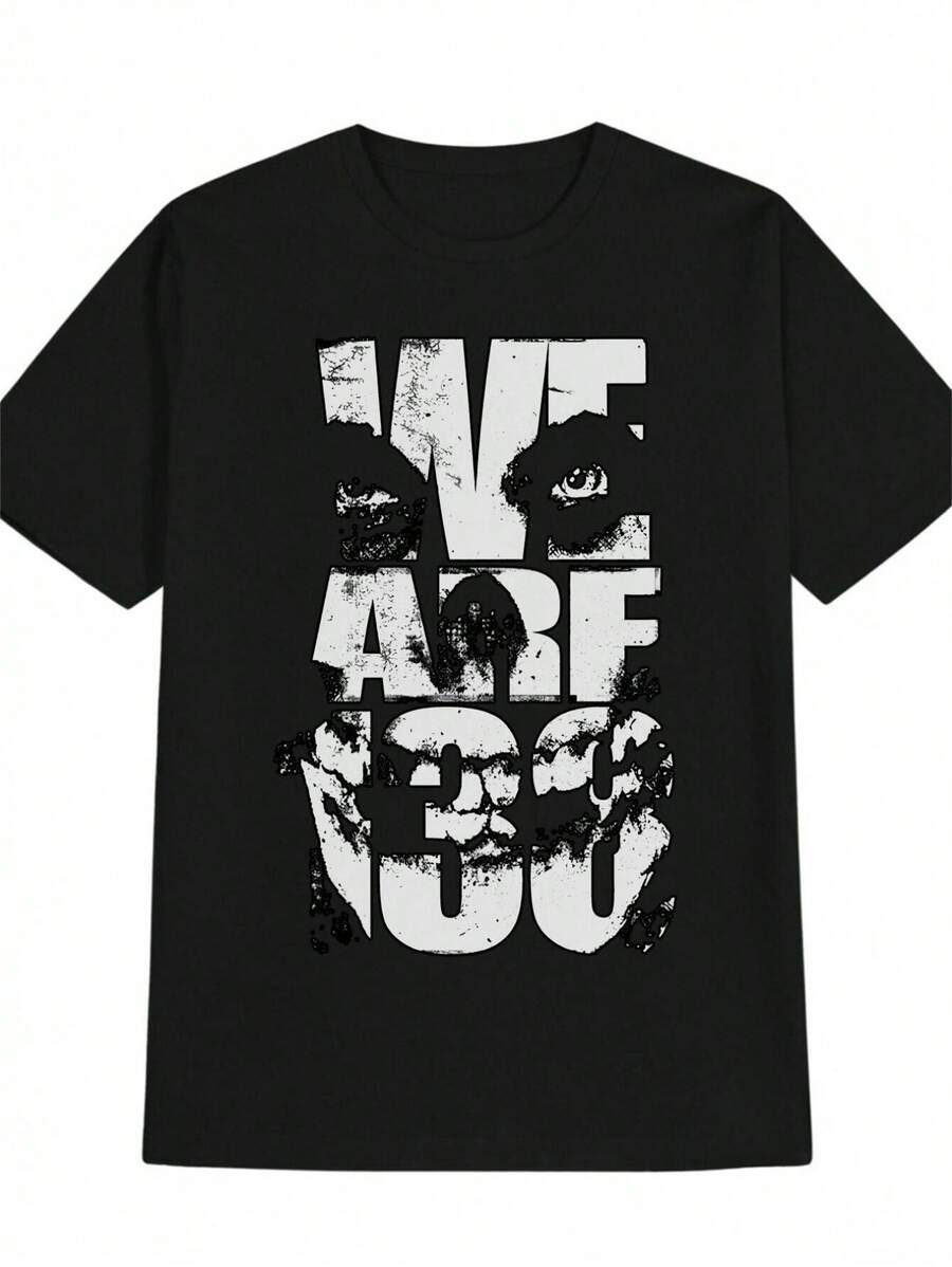 Camiseta casual de cuello redondo para hombres con diseño impreso, regalo para hombres, tiendas comunitarias locales en stock, liberación rápida, comodidad de algodón suave a un descuento, adecuada para Pascua, Halloween, Acción de Gracias y más. - Negro - Ver 1
