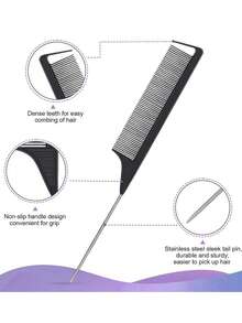 Detangling Hair Styling Kit With Spray Bottle Edge Control Brush Teasing Rat Tail Comb Wide Tooth Comb Hairdressing Tools Salon