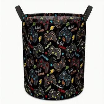 Cesta de Armazenamento Dobrável, Decoração de Controle de Jogo, Arte de Jogo, Cesta de Roupa Suja, Cesta de Roupa Impermeável, Saco de Roupas Sujas, Cesta de Presente, Adequado para Sala de Estar, Quarto, Decoração de Banheiro, Decoração de Quarto, Decorações, Armazenamento, Organização, Vestidos, Calças, Sapatos, Denim, Botas, Saias, Cesta de Roupa Suja, Cesto de Roupa Suja, Cesta de Armazenamento de Banheiro, Cesta, Cesta de Armazenamento, Cesta de Roupa Suja Dobrável