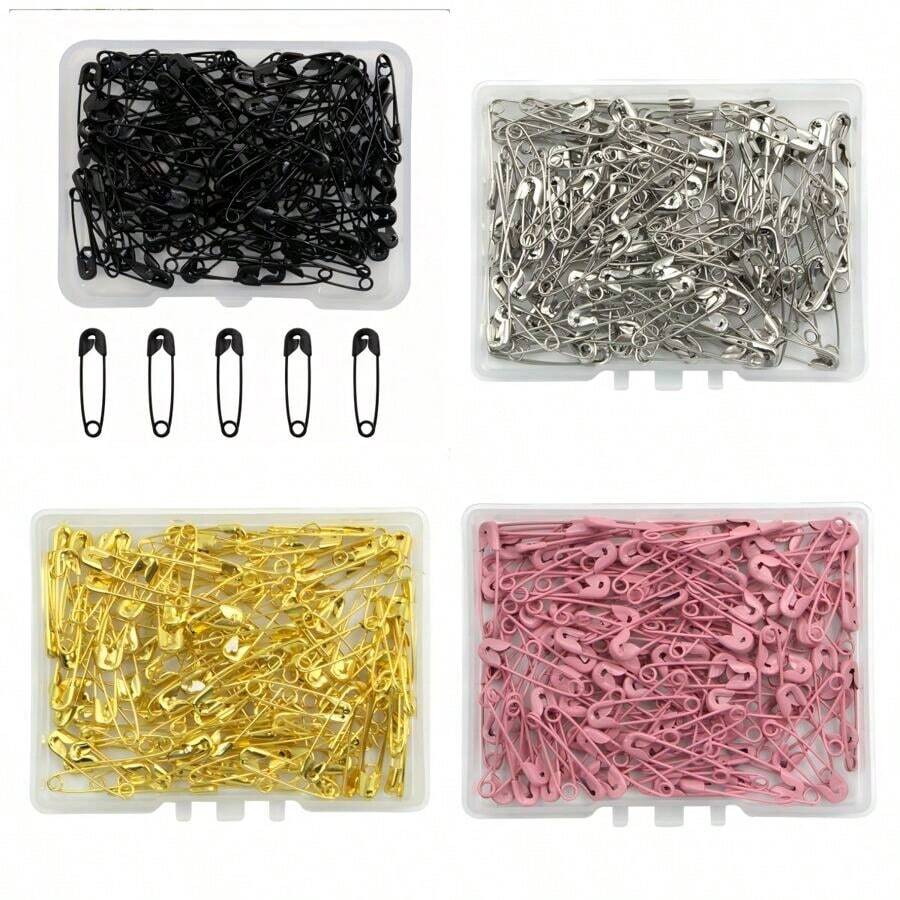 120pcs Black, Silver, Gold Metal Pins, 0.75 Inch, Small, Versatile, Easy To Use, Ideal Sewing Accessory For Crafts, Quilting And DIY Projects, High Quality, Rust And Corrosion Resistant (No Packaging Box) - Multicolor - View 1