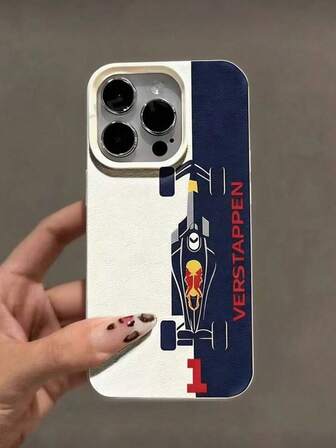 Funda de teléfono con patrón de alfabeto, números y coches de carreras, serie de transporte compatible con iPhone 11, 12, 13 Pro Max, 14 Pro Max, 15 Pro Max, 16, 13, 14, 15, Plus, Pro, Max, Mini, adecuada para uno mismo de moda, regalos para amigos y familiares