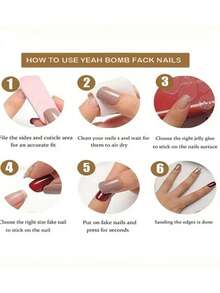 Hình dán móng tay ngắn hình bầu dục màu đỏ, móng giả mùa thu, vừa vặn hoàn hảo, quà tặng ngày Valentine, phụ kiện làm móng hình quả nho. - Màu Đỏ Sâu - Xem 6