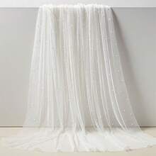 5.25ft X 10ft White Pearl Sheer Table Runner, 1pc, Pearl Lace Fabric With Pearl Decor, Suitable For Wedding Arch, Party Backdrop, Dining Table Decor, Centerpiece, Birthday Gift, Graduation Ceremony, Party Decoration, Bachelorette Party, Summer Beach, Back To School, Study Supplies, Room Decor - Multicolor - View 6