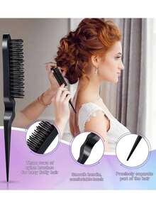 Detangling Hair Styling Kit With Spray Bottle Edge Control Brush Teasing Rat Tail Comb Wide Tooth Comb Hairdressing Tools Salon