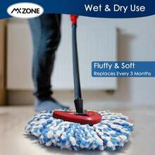 MXZONE Scrubber Mop Head Replacement Compatible With O Cedar EasyWring 1 Tank System, Spin Mop Scrub Brush Head, Hard Bristle Cleaning Brush Attachment For Kitchen Tile Floor, Not Fit RinseClean - ColorJ - 查看 8