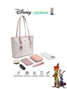 迪士尼官方授权女士商务休闲包，疯狂动物城联名款，朱迪·霍普斯简约大容量单肩包，时尚百搭，适合工作、通勤和休闲 | 复古小众设计，女士必备