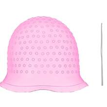 Reusable Silicone Hair Dye Cap, Multi-Color Hair Dye Cap With Metal Hook, Home Salon Hair Coloring Tool Silicone Dye Cap (Blue, White, Pink) - Multicolor - View 9