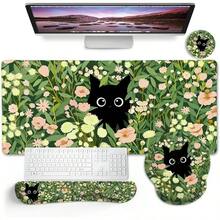 Alfombrilla de mouse ergonómica con soporte de muñeca, alfombrilla de mouse con reposamuñecas, alfombrilla de mouse para juegos de gato negro con base antideslizante para aliviar el dolor, bonita - Contenedor Lindo - Ver 38