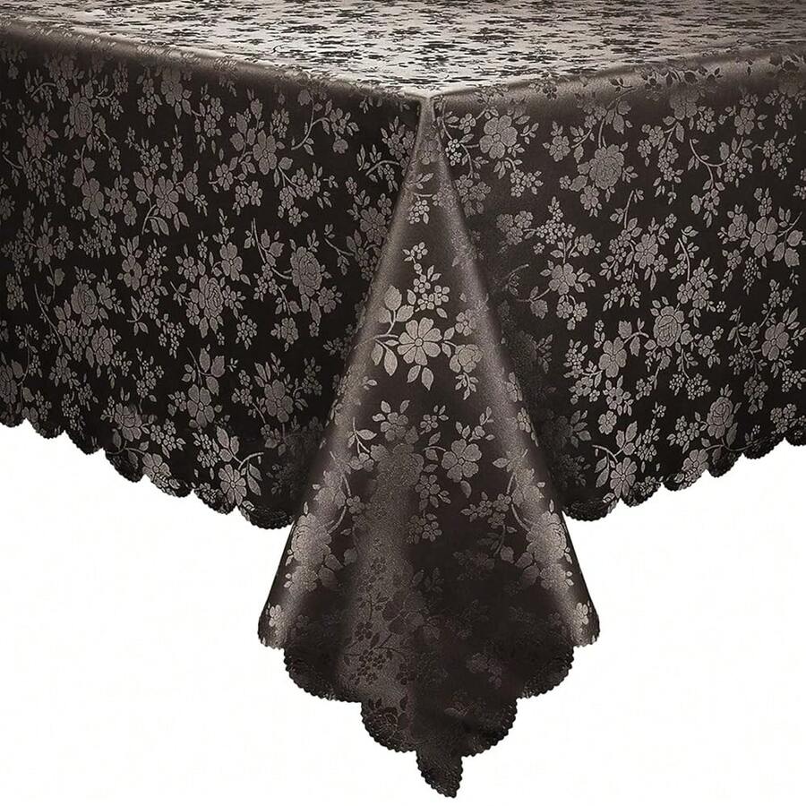 Smiry Waterproof Vinyl Tablecloth, Rectangle Heavy Duty Table Cloth, Wipeable Table Cover For Kitchen And Dining Room (Coffee 1, 60X102 Inch) - 咖啡桌 102 英吋 x 60 英吋 長方形 - 查看 1