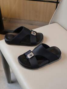 儿童时尚拖鞋/儿童时尚舒适轻便软底凉鞋 - 黑色 - 查看 3