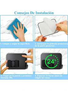 EstiloALLENAMY Organizador Escobas Y Trapeadores, 10PCS Soporte Para Escobas Adhesivo, 2 En 1 Organizador De Escoba Y Fregona Inoxidable Con Ganchos, Para Restaurante, Cocina, BañO, Garaje (Negro)VersióN Mejorada - gris - Ver 6