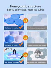 Juguete rompehielos de pingüino - Juego interactivo de corte de hielo para padres e hijos - Juego de mesa educativo para aliviar el estrés en fiestas - Juego divertido de agrietamiento de hielo para el entrenamiento de la coordinación mano-ojo de los niños - Multicolor - Ver 6