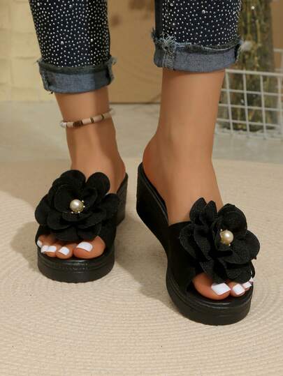 Thick Sole Platform Strap Sandals, Chunky Wedge Heels, Peep Toe, Suitable For Teenagers, Summer New Cross-Border Plus Size Imported Wedge Sandals, Multi-Color