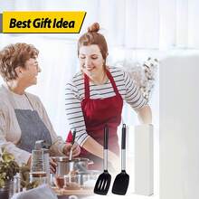 1pc/2pcs Silicone Sturdy Frying Pan Spatula, Non-Stick Pancake Spatula, Heat Resistant Large Silicone Slotted Spatula, Kitchen Tool, Suitable For Cooking, Baking, Stir-Frying, Mixing, Kitchen Essential, Kitchen Accessory, Gift For Her, Family - Multicolor - View 7