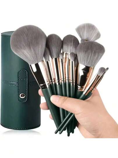14-Piece Makeup Brush Set Includes 1 Powder Brush + 1 Foundation Brush + 1 Highlight Brush + 1 Blending Brush + 1 Expert Concealer Brush + 1 Detail Brush + 1 Eyebrow Brush, Professional Beauty Tools