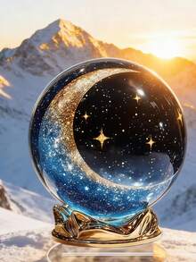 1个波西米亚风格星月图案亚克力水晶球，桌面装饰球，适用于办公室、卧室、家庭花园、室内外场所，是理想的斋月礼物。 - 彩色 - 查看 5