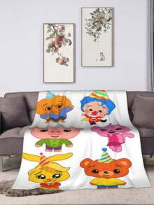 1pc Plim Plim Blanket Ultra Soft Anime Blanket, Flannel Cartoon Printed Throw - Perfect Gift For Anime Fans, Ideal For Christmas, Birthday, Halloween, Home, Camping & Travel - màu đen - Xem 8