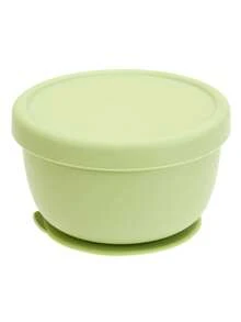 1pc Personalized Customization Name And Pattern Silicone Kids Suction Bowl Children Tableware Food Storage Containers With Lids Solid Color Children Lunch Box