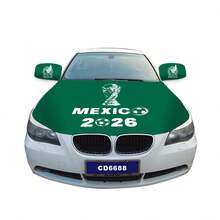 Suministros para fanáticos de México, juego de funda para coche con bandera, funda para espejo de coche, bufanda, suministros para fanáticos de la Copa Mundial 2026 de EE. UU., Canadá y México - Gran bandera - Ver 12