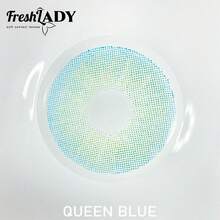 FRESH LADY Lentes de contacto de color azul Queen de la marca Freshlady para estudiantes, lentes de contacto desechables de 1 año - Azul - Ver 6