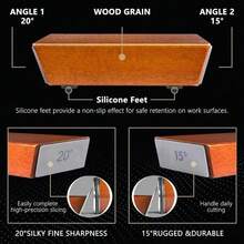 Rolling Knife Sharpener Set With Diamond And Ceramic Discs, 15°20°, Different Angles For Sharp Edges, Suitable For Any Hardness Of Steel, Wooden Grips For Honing Knives Sharpening Kitchen Gadgets - 5 ANGLES- BROWN - View 5