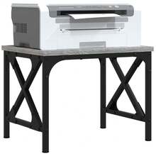 vidaXL Support d'imprimante sonoma gris 40x30x31 cm wood engineering - Gris - Voir 3