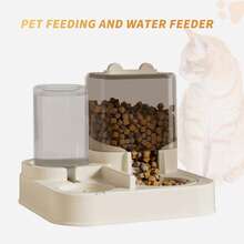 Automatic Pet Feeders And Water Dispenser Set 2 In 1 Feeders And Waterer Set Cats Bowl Pet Food Storage Pet Supplies - 2300ml - Xem 1