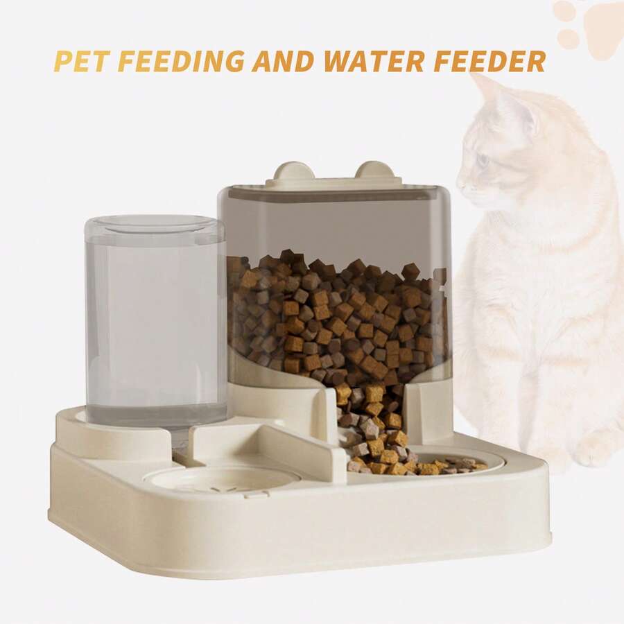 Automatic Pet Feeders And Water Dispenser Set 2 In 1 Feeders And Waterer Set Cats Bowl Pet Food Storage Pet Supplies - 2300ml - Xem 1