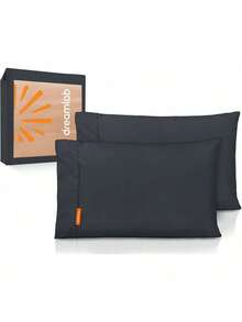 EstiloTendenciaDreamlab 2 Pack De Fundas De Almohada Premier 1800 Collection |     Fundas De Almohada De Microfibra De Lujo De Doble Cepillado, HipoalergéNicas |     2 Piezas TamañO Individual: 51 Cm X 76 Cm, Gris GrafitoCalidad PremiumVersióN Mejorada - 03 - Azul vaquero - Ver 1