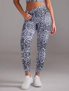 Yefecy Calça legging feminina de cintura alta com estampa de leopardo, controle abdominal e tecnologia de levantamento de bumbum - Legging comprida para treino, calça respirável para academia e pilates - Roupa esportiva justa para todas as estações (lavável à máquina) - Preto - Ver 3