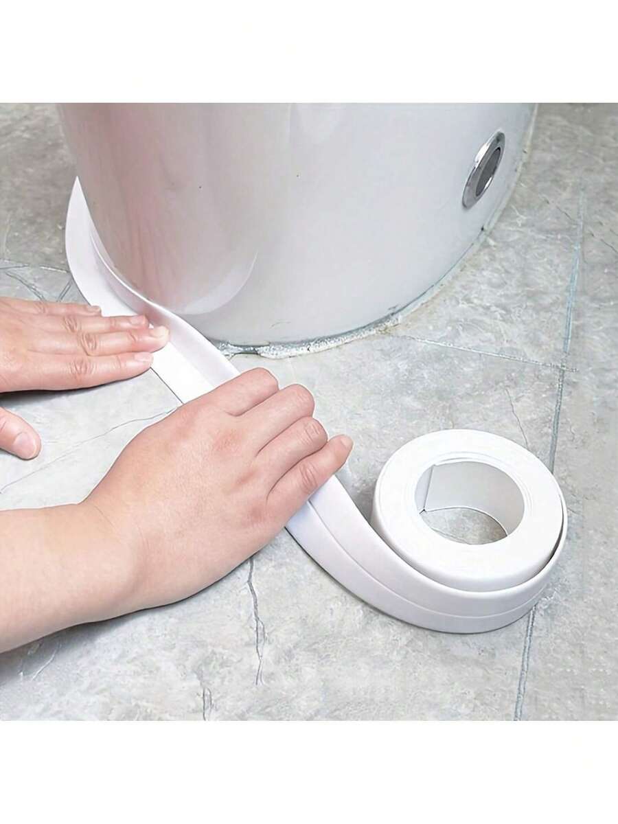 Widened Bathroom Toilet Seal Strip, Kitchen Sink Edge Seam Tape, Easy Peel And Stick, Disposable Joint Strip, Perfect Holiday Gift!Bathroom Seal Strip, Seam Sealing, Clean And Neat, Durable High-Quality Self-Adhesive Strip, Home Essential - 白色-1個 - 查看 1