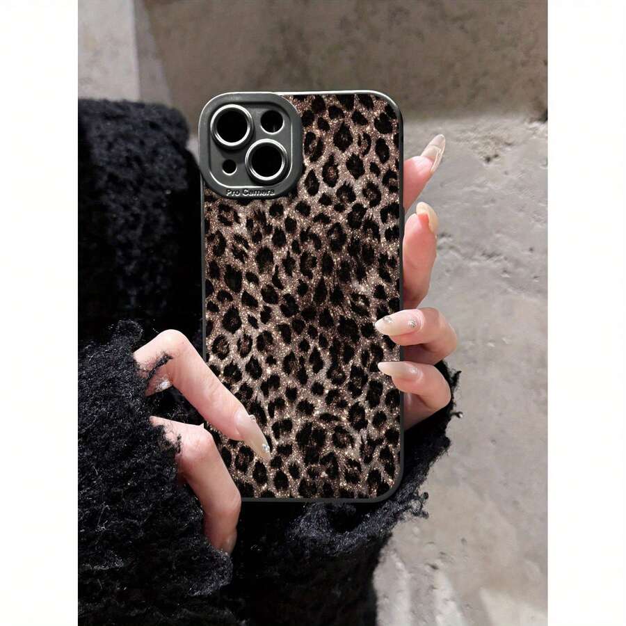 Funda de teléfono a la moda Funda de teléfono: Estampado de leopardo en degradado dorado claro Ojo negro Funda de teléfono a prueba de golpes para A03S A04 A12 A13 A15 A21S A24 A25 A32 A33 A34 A35 A50 A51 A52 A53 A54 A55 A71 S20/FE S21/FE/PLUS/ULTRA S22/PLUS/ULTRA S23/FE/PLUS/ULTRA S24/FE/PLUS/ULTRA Diseño para chicas mujeres TPU suave a prueba de golpes más protector y femenino - 1 pieza - Ver 1