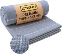 BUZZCRAFT Premium Large Primary Tufting Cloth For Rug, 80" X 80" Punch Needle Fabric, Monks Cloth, Gray, 66x66 Feet - 白色 - 查看 1