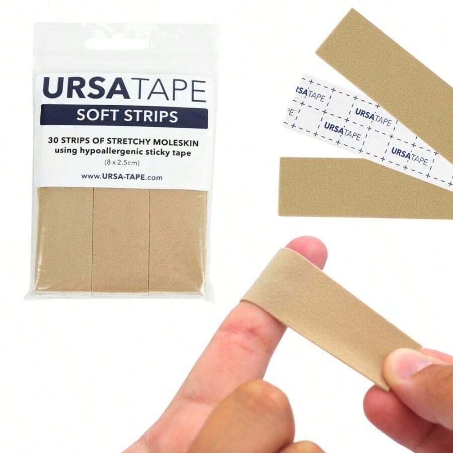 URSA Tape - Tiras de cinta de tela elástica Moleskin cinta de moda resistente sin residuos y cinta para el cuerpo para tela zapatos piel y más negro 1000 x 15 centímetros - Crema - Ver 1