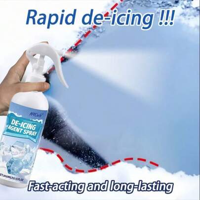 H4Cacle [De-Icer Spray] Fast-Acting Windshield Snow Remover & Car Defrosting Agent - Instant Ice Removal, Freezing Spray For Glass, Windows, Refrigerators - For All Vehicles, Windshield Deicer, Winter Vehicle Maintenance, Snow & Ice Melt, Home Use