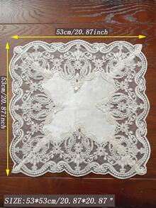 1 件天鹅绒桌布，饰有精致的 3D 刺绣和蕾丝花边，适用于厨房、餐厅、会议桌，长方形或正方形皆可，四季皆宜，可用于家居装饰、节日、家庭聚会、送礼、派对和婚礼。 - 米色 - 查看 14