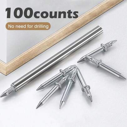 100pcs Double-Headed Floorboard Nails, Seamless & Invisible, Designed Specifically For Solid Wood Flooring, Safety Screws