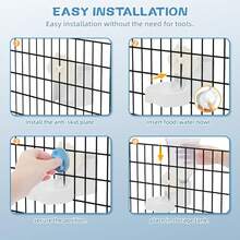 Paquete de 2 dispensadores automáticos de agua para alimentos para mascotas, alimentador automático de conejos y dispensador de agua para jaula, tazón de comida y agua para gato, conejo, chinchilla, - Azul - Ver 7