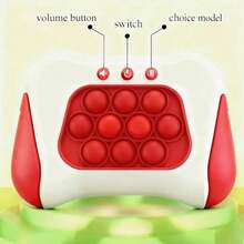 Sensory Stress Relief Finger Push Toy - An Interactive Sensory Toy With A Quick Button Operation Mechanism, Made Of ABS Material, A Handheld Stress Relief Game Console, Featuring Glowing Bubbles And Red/Specific Patterns. An Entertaining Gift For Birthday Parties. - 1PCS-rED - 查看 4