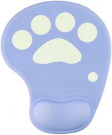 Alfombrilla de mouse con diseño de pata de gato, alfombrilla de mouse en 3D, con relleno de gel, alfombrilla de mouse pequeña, ergonómica con superficie cómoda y base antideslizante para regalo de - Morado - Ver 7