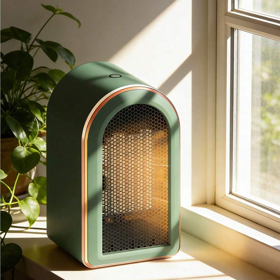 Calentador de Escritorio 1200W - 3 Segundos Calor Rápido, 2 Niveles, Silencioso y Sin Luz, Apagado por Inclinación, Ideal para Oficina y Dormitorio - Tipo de Enchufe A USA (110-127V) - Ver 1