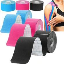 3 Rollos Cinta KinesiologíaCinta para Muscular Proteccion com Tiras Precortadas para Alivio del Dolor Muscular Transpirable sin Látex Elástico Impermeable. Multi 5cm*5m - como en la foto - Ver 1
