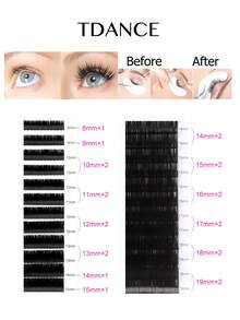 TDANCE 8-15mm Premium Thick Single Eyelash Extensions, Eyelash Cluster, Individual Lashes, False Eyelashes - Black - View 5