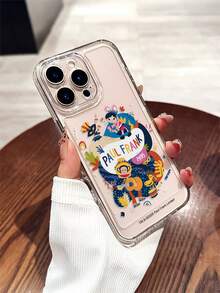 Officially Licensed Paul Frank Transparent Space Case Phone Case, Full Body Shockproof Protection With Camera Cover, Guitar Monkey, Rabbit, Cat, Giraffe, Letter Pattern, New Design Compatible With Iphone 13/14/15/16/17 Pro Max - Multicolor - View 3