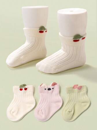 3 paires de chaussettes courtes sans couture pour bébé/tout-petit, couleurs bonbon