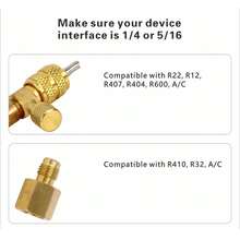 Valve Core Remover Installer Tool With Dual Size SAE 1/4 & 5/16 Port, 20 PCS Valve Cores With 10 PCS Brass Nuts, Compatible With R22 R12 R407 R410 R404 R32 R600 A/C - A - View 7