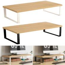Computer Desktop Monitor Stand Laptop TV Display Screen Riser Rack Shelf UK - White - View 1