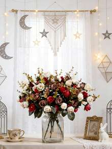 Bó hoa hồng giả bằng lụa 1/80 bông, kích thước 12,59 inch, cây giả, thích hợp cho bình hoa cưới, trang trí nhà cửa, nhà hàng, phòng ngủ, ngày lễ, tiệc sinh nhật, vườn ngoài trời, trang trí mùa xuân, quà sinh nhật, vườn nhà, phòng làm việc, trang trí ngày lễ, hiện đại hóa nhà cửa, trang trí bàn ăn, bó hoa cưới, vườn ngoài trời, trang trí ngày lễ tình nhân, trang trí năm mới, trang trí lễ hội Laba. - Đỏ - Xem 6